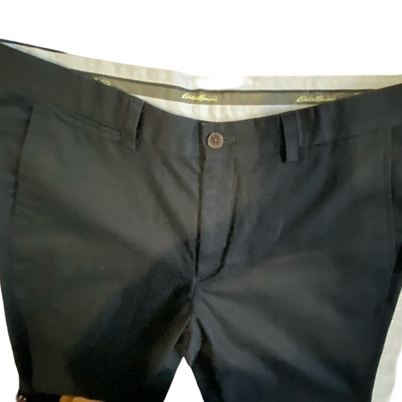 Eddie Bauer Mens Black Cotton Classic Fit Flat Front Office Casual Pant-34X32 - Picture 7 of 14
